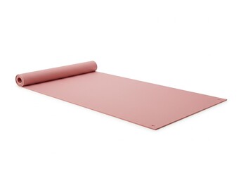 Rolled-up dusty rose yoga mat