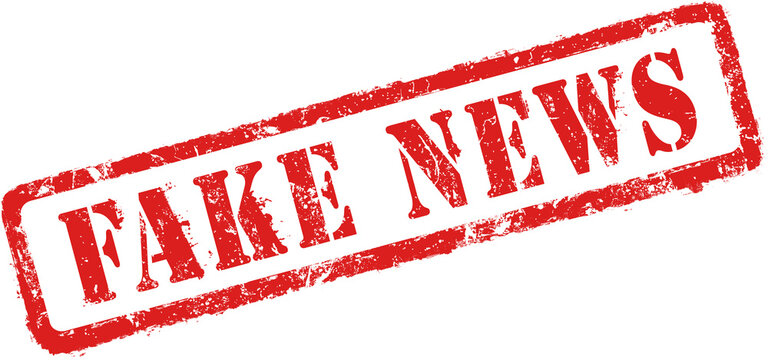 Fake News Red Rubber Stamp - Vintage red Worn Distressed Effect- High resolution