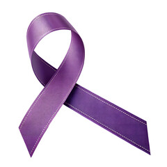 Purple Awareness Ribbon Isolated on White Background