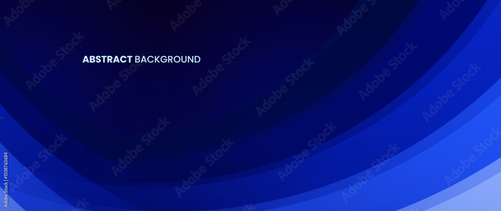 Poster Blue abstract background with curved objects that overlap each other to form a beautiful pattern. Vector template for digital lux business banner, contemporary formal invitation, luxury voucher