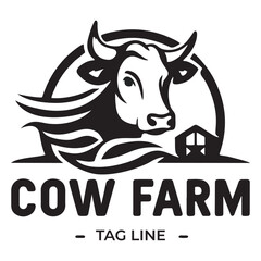 Cow farm company logo vector