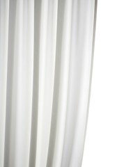White curtain folds against a white background