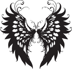 Obraz premium A pair of large, stylized angel wings are depicted. 