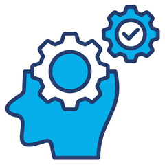 Skills outline blue color icon
