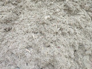 Close-up of sugarcane pulp texture after juice extraction, showing fibrous surface and natural...