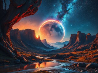 sunrise over the desert