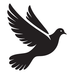 Minimalist Dove silhouette with delicate form – Dove illustration – Minimalist Dove vector – Bird silhouette – Bird vector


