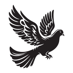 Symbol of Peace Dove silhouette – Dove illustration – Minimalist Dove vector – Bird silhouette – Bird vector

