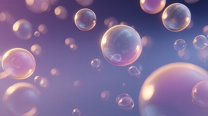 Surreal abstract thought bubbles floating in dreamy atmosphere with soft gradient lighting, representing imagination, creativity, inspiration and inner thoughts.