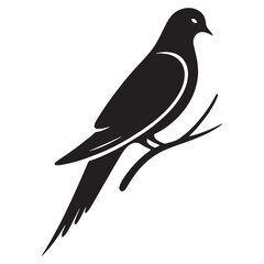 Serene Dove silhouette with calm wings – Dove illustration – Minimalist Dove vector – Bird silhouette – Bird vector

