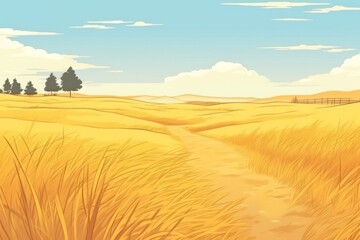 Illustration yellow grass landscape backgrounds panoramic outdoors.