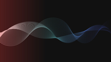 Abstract Wavy Lines Gradient in Dark Minimal Background Design