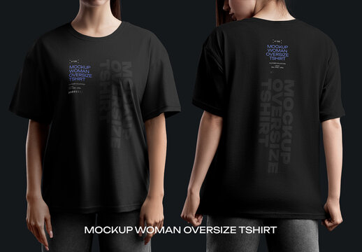 3 Mockups of an Oversized Women's T-Shirt