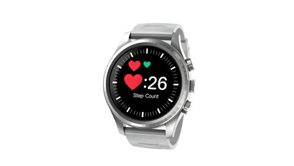 Vector smartwatch with heart rate and step count 