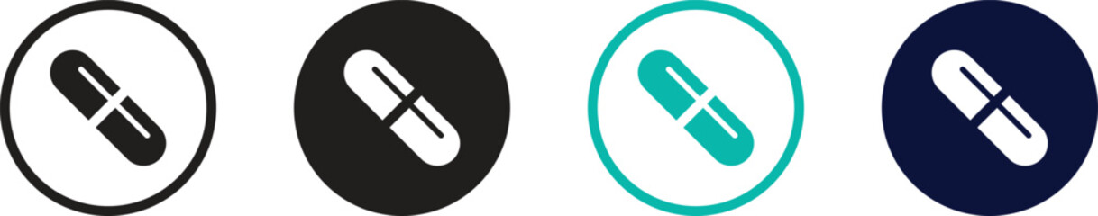 Medicine capsule icon. line and glyph version, outline and filled vector sign. Medical pills linear and full pictogram. Symbol, logo illustration.