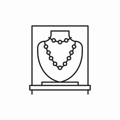 Museum jewelry display showcase icon vector sign