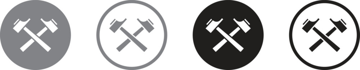 Carpenter hammer icon. Line, glyph and filled outline colorful version, claw hammer outline and filled vector sign. Symbol, logo illustration.