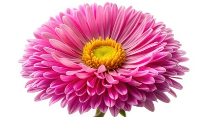 Pink Aster Flower Close Up, Yellow Center, Floral Background, Macro Photography, Nature Image, Botanical Detail