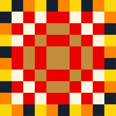 Striking Colorful Geometric Pattern Symmetrical Squares and Bold Stripes