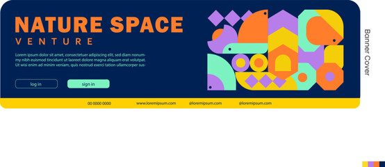  Nature Space Venture Geometric Banner Cover Design