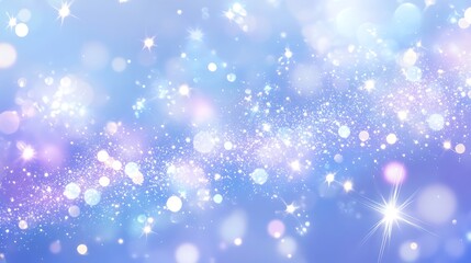 Glittering white and light purple diamonds scattered on a light blue background with bright sparkling effect, creating a luxurious, elegant, and dreamy atmosphere perfect for jewelry, fashion