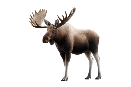 Majestic moose standing with a proud posture in natural habitat