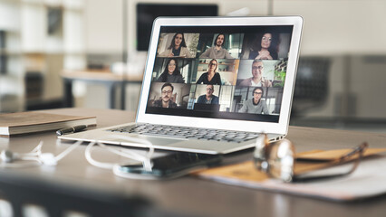 Working and talking on the computer with video calling