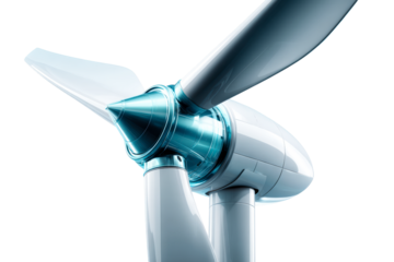 Wind turbine with transparent background showcasing modern design