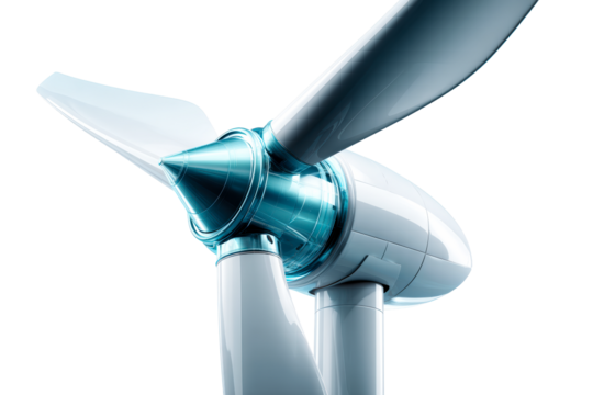 Wind turbine with transparent background showcasing modern design