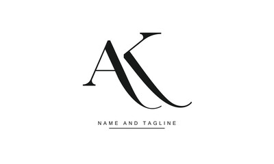 KA, AK Abstract Letters Logo Monogram