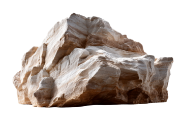 Large natural stone formation with smooth and jagged surfaces