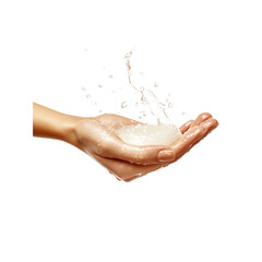 Fototapeta premium Cleansing Water Splashing on Female Hand