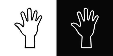 Raised hand with clenched fist icon. Fist raised up strong arm line icon, fist up power Concept of protest, rebel, political demands, revolution, unity, cooperation, lives matter. Raised hand icon. 