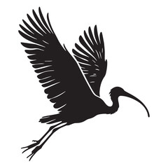 Serene Flight Ibis silhouette – Ibis illustration – Minimalist Ibis vector – Bird silhouette – Bird vector

