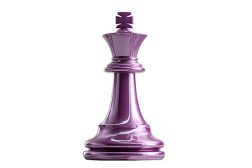 Large purple chess king piece on transparent background