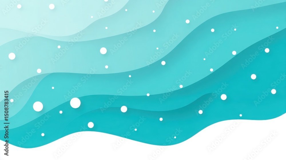 Aufkleber minimalistic flat background with abstract ocean foam texture in gradient aqua and white
