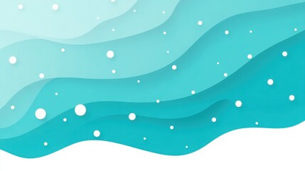 Minimalistic flat background with abstract ocean foam texture in gradient aqua and white