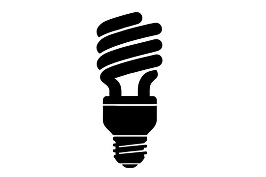 Energy saving compact fluorescent light bulb vector icon. Eco-friendly spiral CFL lamp symbol. Green technology sustainable lighting concept. Power efficiency conservation