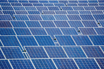 landscape with photovoltaic panels in a green energy park
