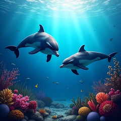 Fototapeta premium school of fish