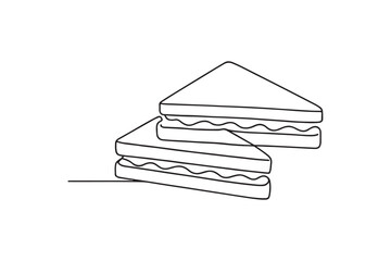 Sandwiches continuous one line drawing minimalism design