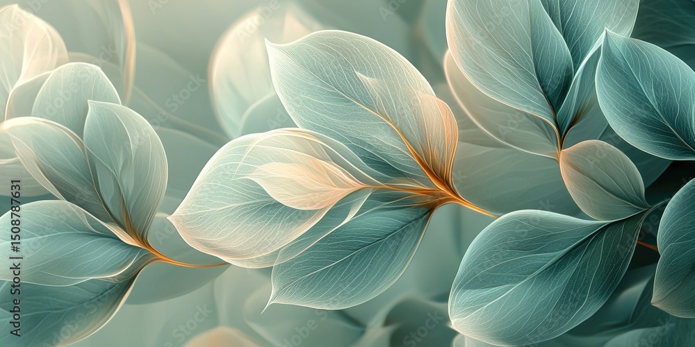 Aufkleber this abstract visual draws inspiration from botanical illustrations, using a mix of abstract forms a