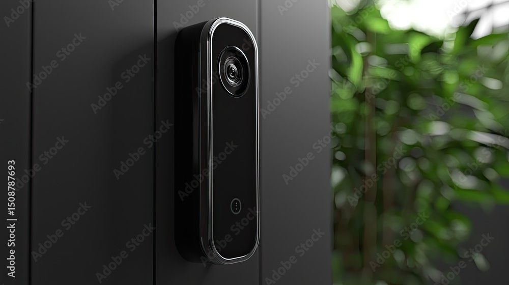 Leinwandbilder a smart doorbell camera with visible lens and motion sensor in a sleek housing for advanced home sec