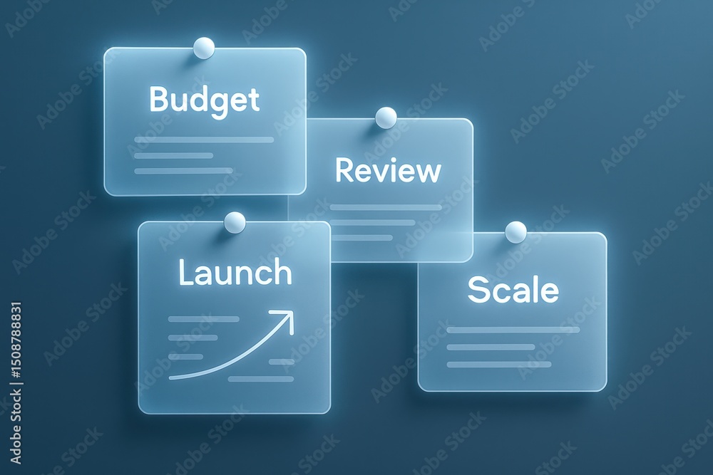 Aufkleber a business strategy involves thorough review and budgeting to successfully launch projects and scale