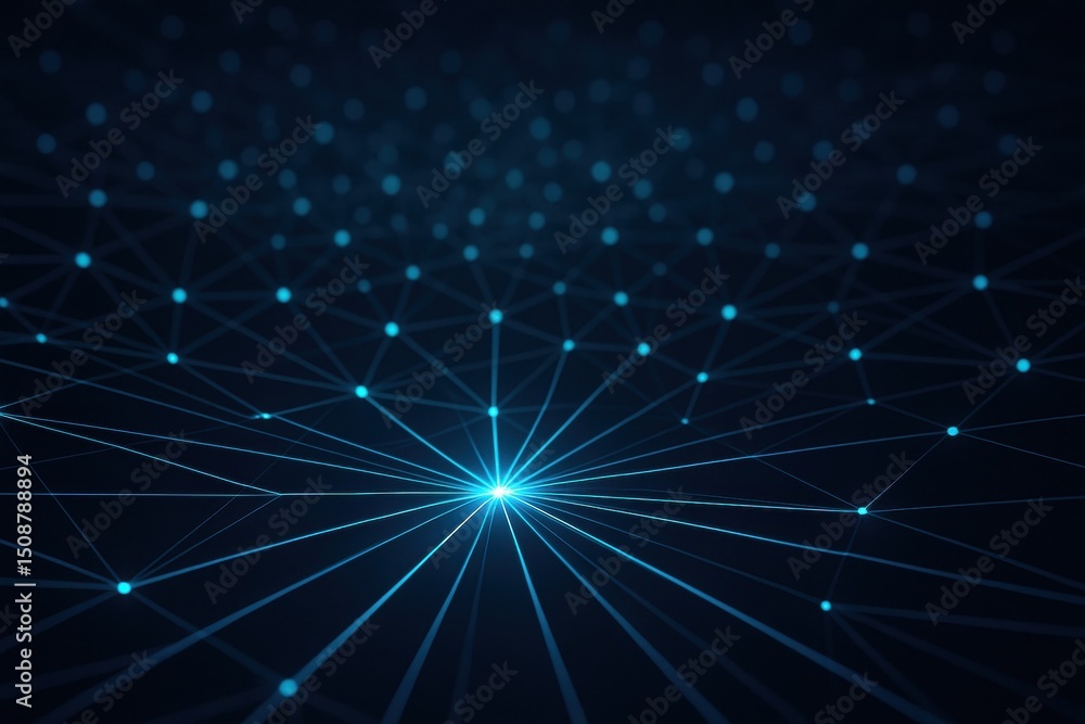 Aufkleber this glowing network converging lines exemplifies strategy and decision-making representing business