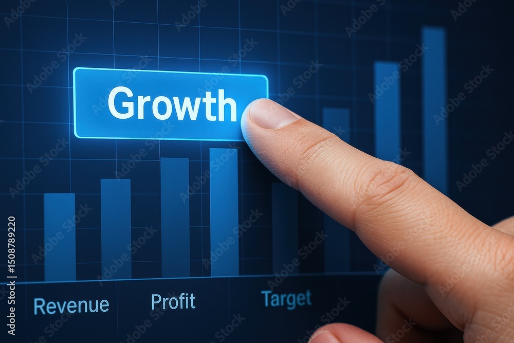 Poster a strategic business decision is highlighted by a selecting the growth segment on a report interface