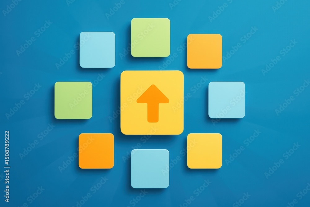 Poster this colorful radial dashboard layout symbolizes strategic decision making and business growth highl