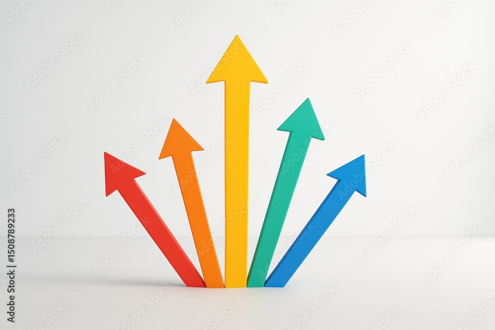 Aufkleber this symbolizes business growth and strategy through colorful arrows pointing upward representing mo