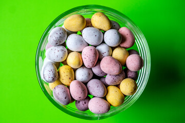  A Bowl Of Sugar Coated Chocolate Eggs Confectionery Sweets