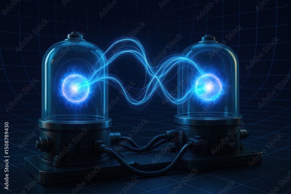 Poster this visualization particle entanglement highlights a strategic connection between twin chambers sym